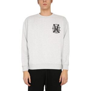 MARCELO BURLON Men's Crewneck Sweatshirt with Monogram Logo Men WHITE Sweaters &